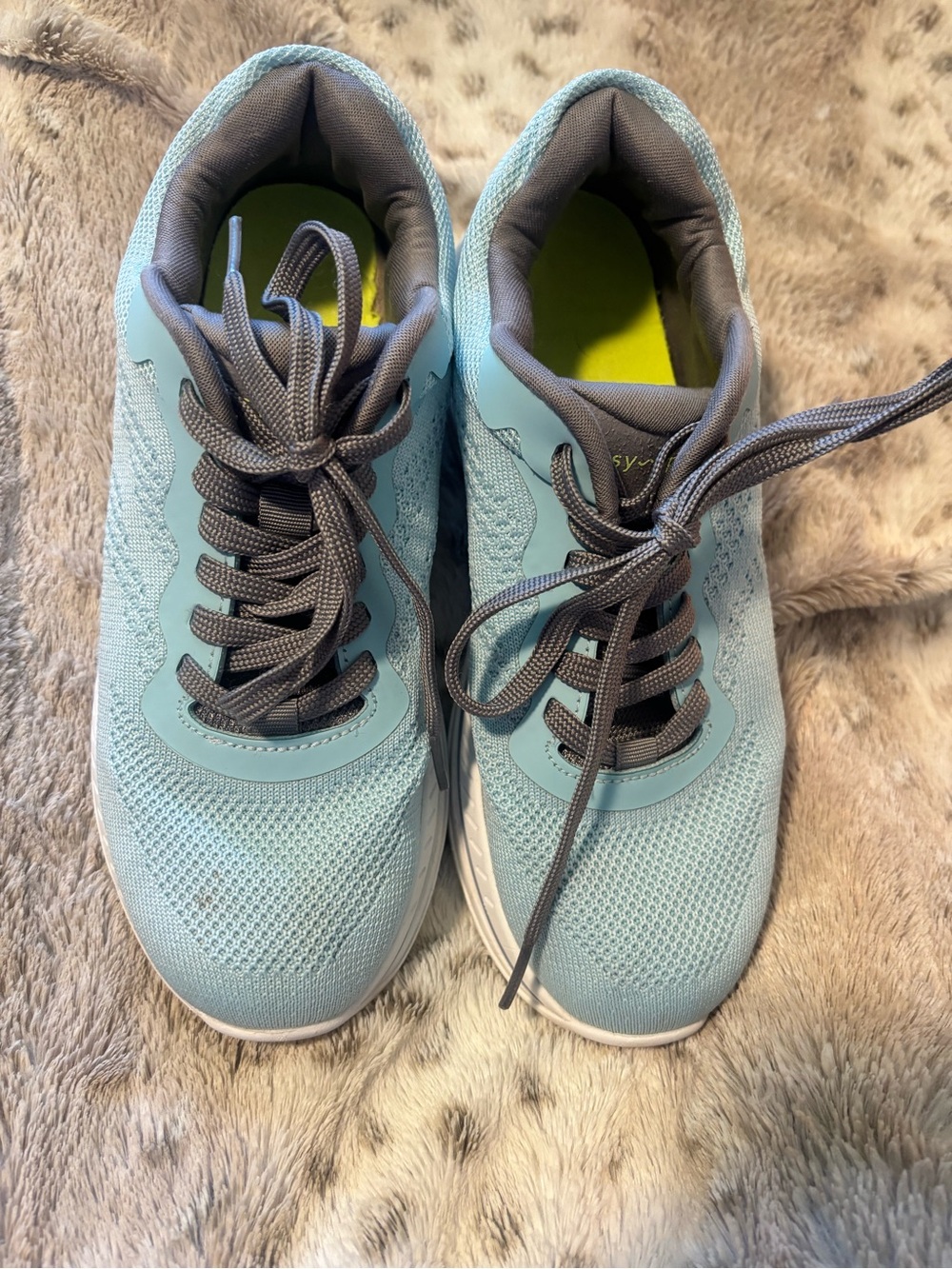 Light Blue Women's Knit Athletic Sneakers